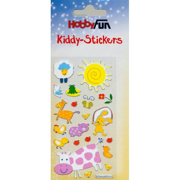 Kiddy Stickers Animaux Ferme Chien Mouton Cochon SCNAAADO14-C - Photo n°1