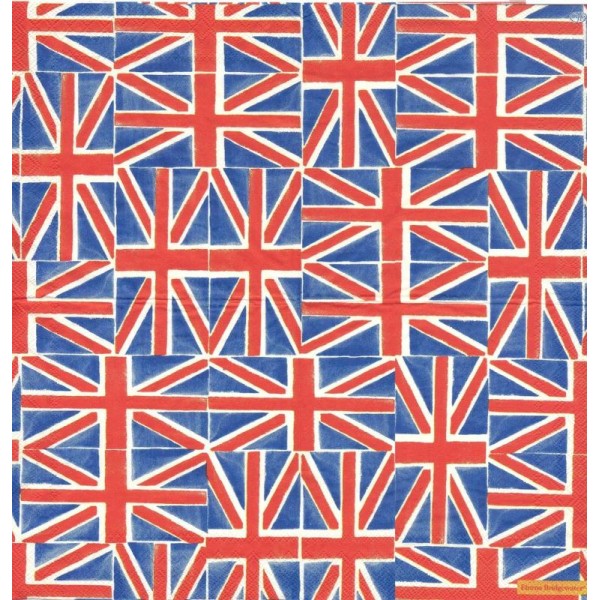 4 Serviettes en papier Drapeau Royaume-Uni Format Lunch - Photo n°2