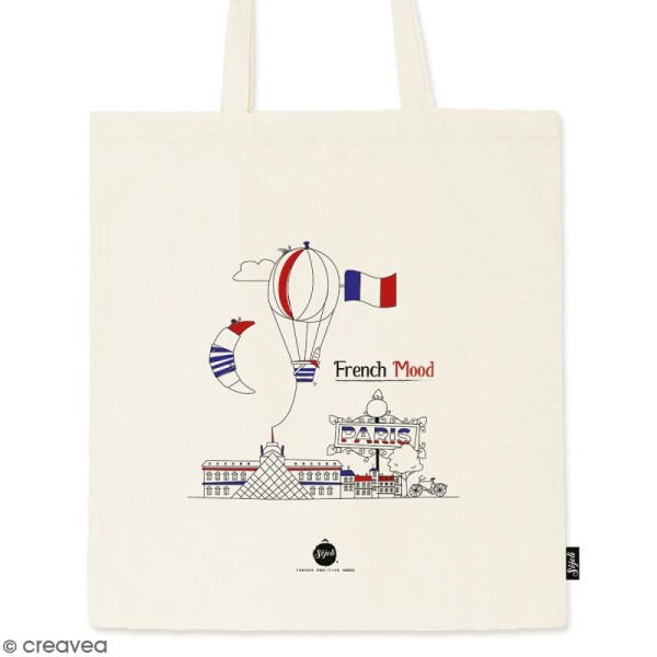 Tote bag French Mood - Collection Cocorico - 36 x 42 cm - Photo n°1