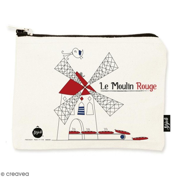 Pochette Moulin Rouge - Taille M - Collection Cocorico - 22 x 16 cm - Photo n°1