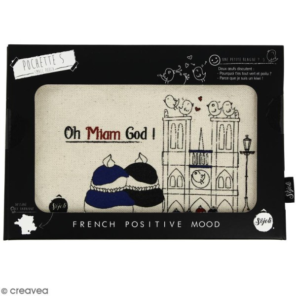 Pochette Oh Miam God - Taille S - Collection Cocorico - 22 x 12 cm - Photo n°2