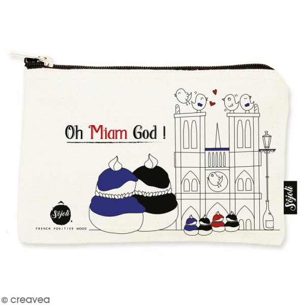 Pochette Oh Miam God - Taille S - Collection Cocorico - 22 x 12 cm - Photo n°1