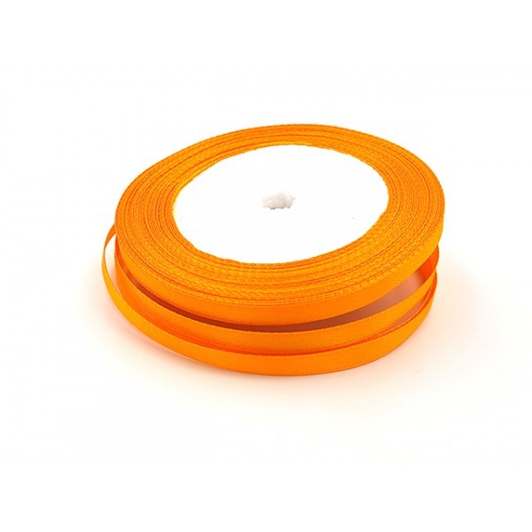 22m Ruban Satin 6mm Couleur Orange Clair - Photo n°1