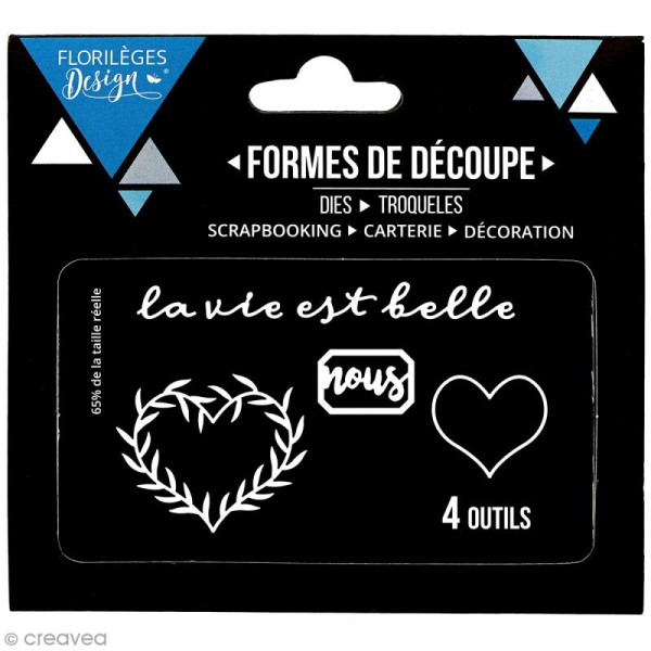 Die Florilèges Design - Coeur à feuillages - 4 pcs - Photo n°1