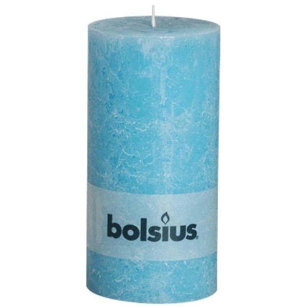 Bolsius Lot De 4 Bougies Pilier Rustique 200 X 100 Mm Bleu - Photo n°2