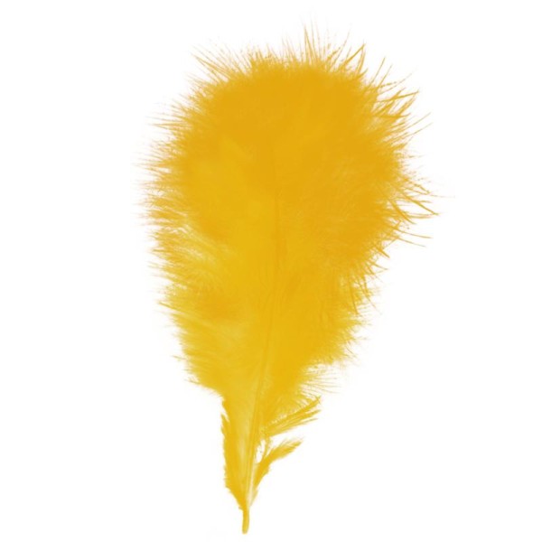 Plumes marabout Jaune or - 15 pièces - Photo n°1