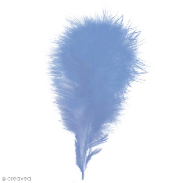 Plumes marabout Bleu clair - 15 pièces - Photo n°1