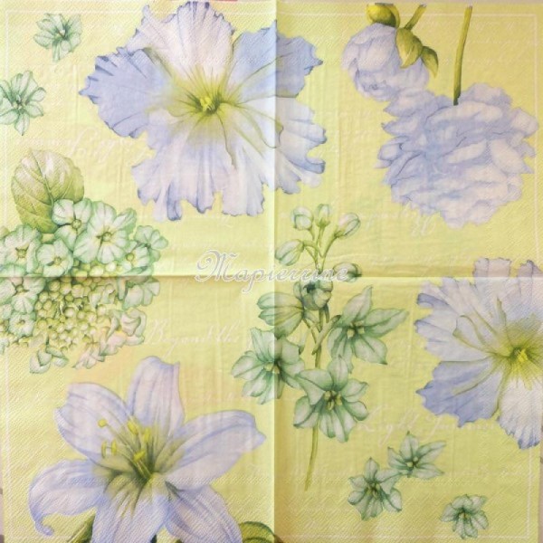 4 serviettes en papier découpage collage 33 cm FLEUR 79 - Photo n°2