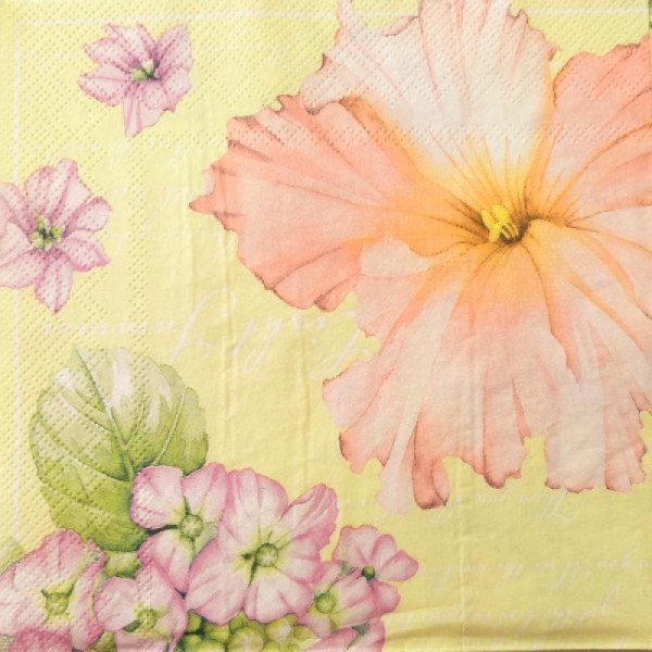 4 serviettes en papier découpage collage 33 cm FLEUR 80 - Photo n°1