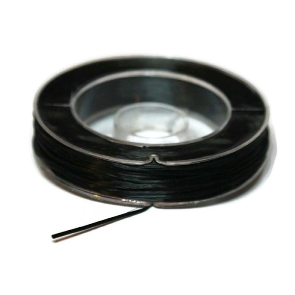 Fil élastique Noir 0.5 millimètres par 20 mètres bobine - Photo n°1