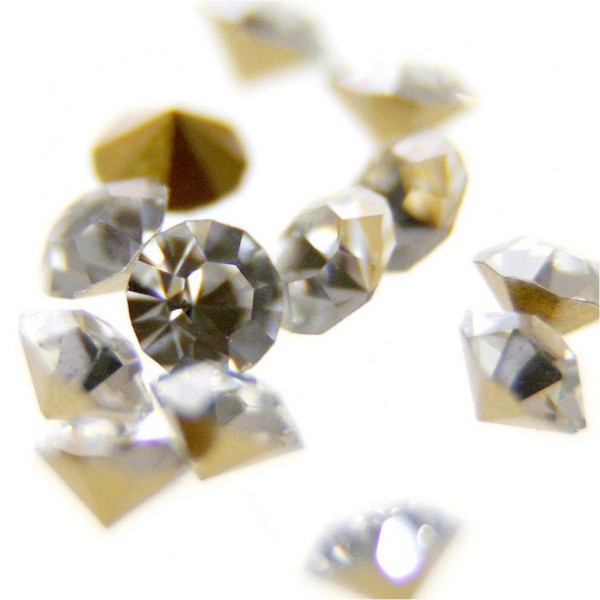 Strass diamant en verre qualité supérieure 10 pièces - 1,5 mm de diamètre Blanc - Photo n°1