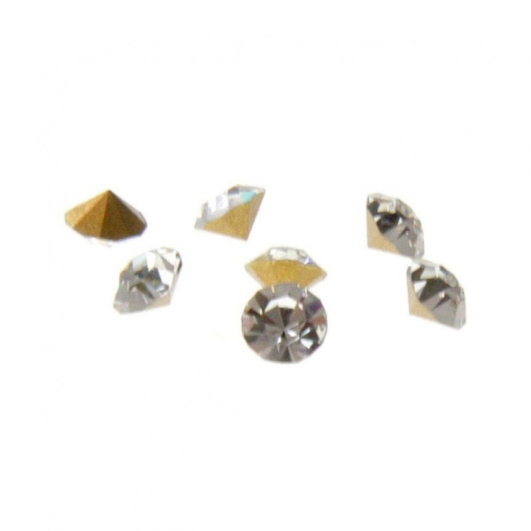 Strass diamant en verre qualité supérieure 10 pièces - 2 mm de diamètre Blanc - Photo n°2