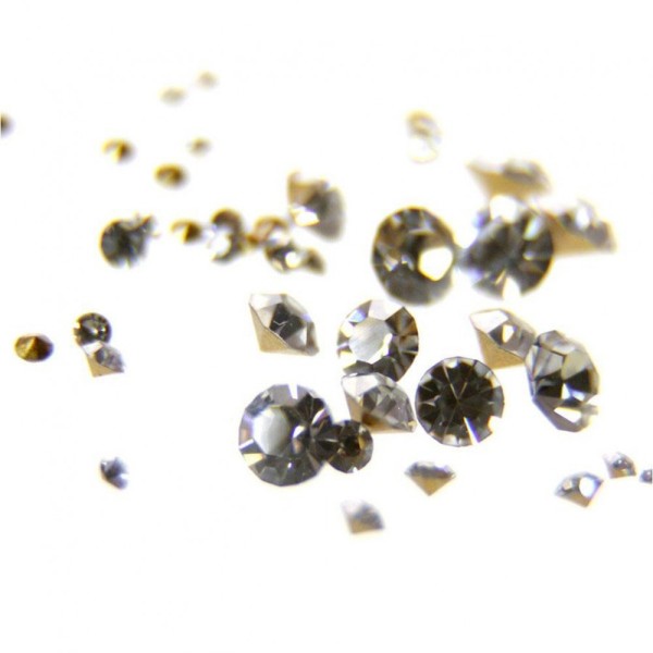 Strass diamant en verre qualité supérieure 10 pièces - 2 mm de diamètre Blanc - Photo n°4
