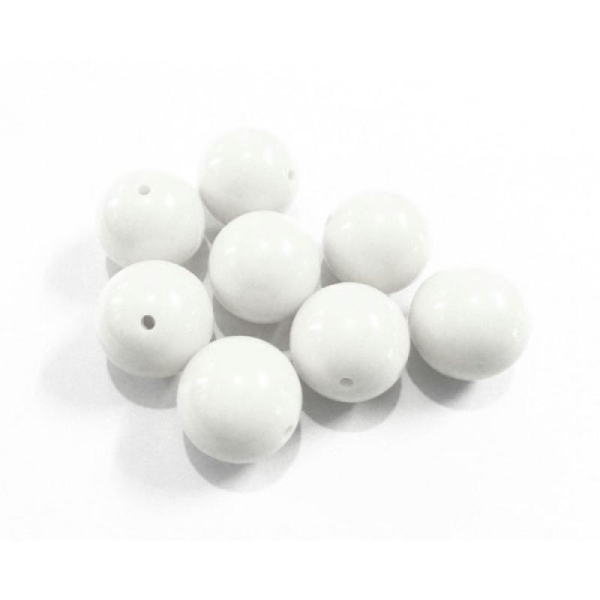 10x perles plastique Rondes 10mm BLANC - Photo n°1