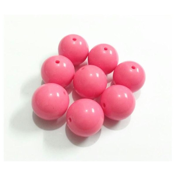 10x perles plastique Rondes 10mm ROSE PASTEL - Photo n°1