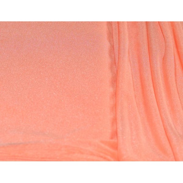 Tissu Mousseline Lycra – Polyester Elasthanne – Fluide – Saumon – Coupe par 50 cms - Photo n°1