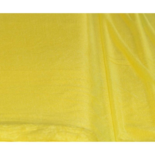 Tissu Mousseline Lycra – Polyester Elasthanne – Fluide – Jaune – Coupe par 50 cms - Photo n°1