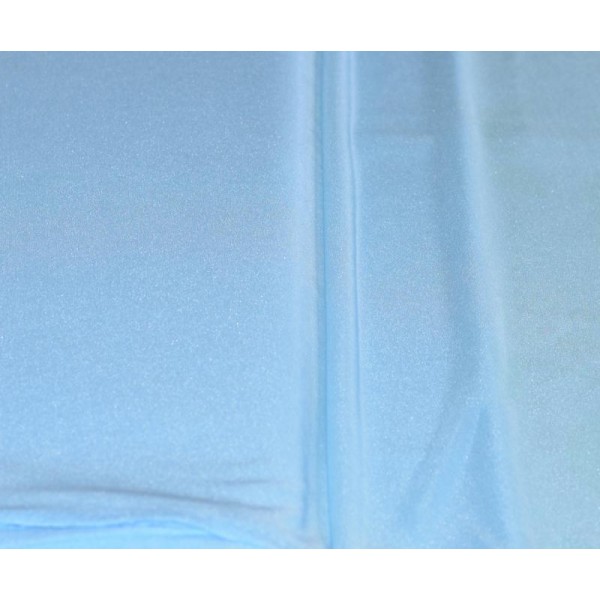 Tissu Mousseline Lycra – Polyester Elasthanne – Fluide – Bleu Ciel – Coupe par 50 cms - Photo n°1