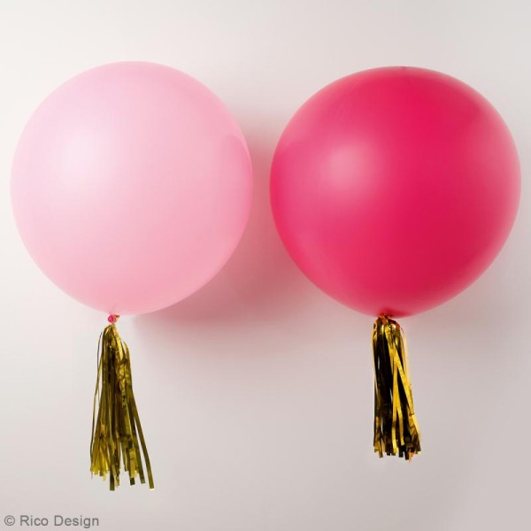 Maxi Ballons de baudruche Rico Design YEY - Rose clair et rose fuchsia - 90 cm - 2 pcs - Photo n°2