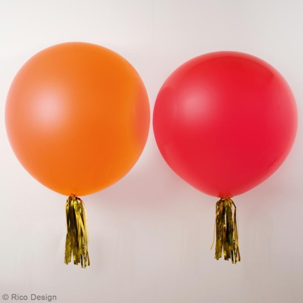 Maxi Ballons de baudruche Rico Design YEY - Rouge et orange - 90 cm - 2 pcs - Photo n°2