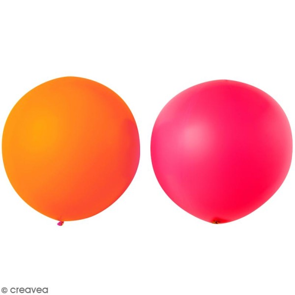 Maxi Ballons de baudruche Rico Design YEY - Rouge et orange - 90 cm - 2 pcs - Photo n°1
