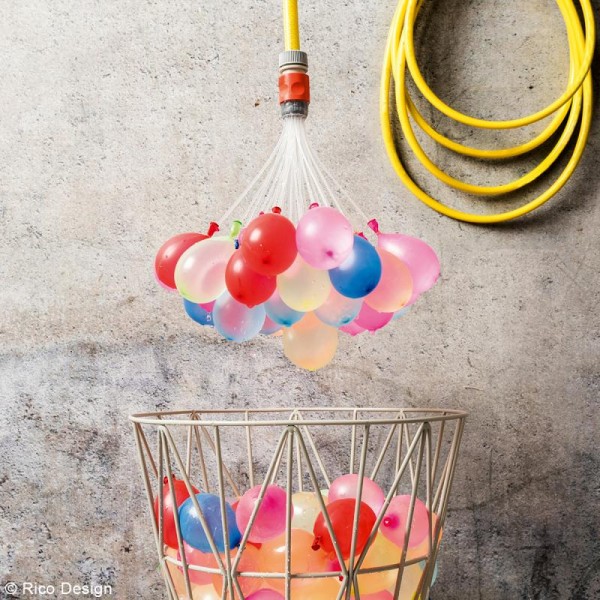 Grappe de ballons bombes à eau Rico Design YEY - Multicolore - 3,5 cm - 2 x 37 pcs - Photo n°2