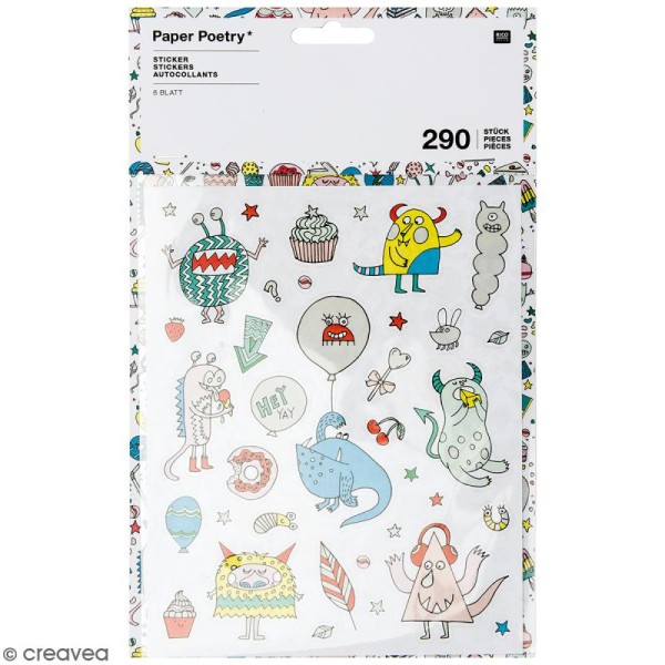 Stickers - Monster party - 290 pcs - Photo n°1