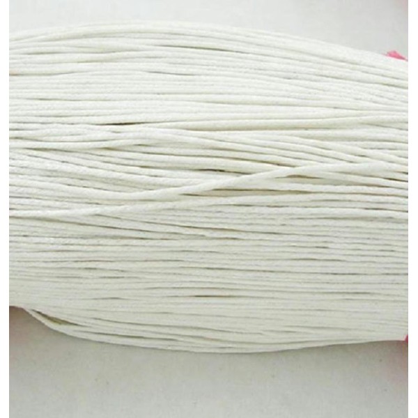 Lot de 50 m de fil coton ciré 1 mm blanc - Photo n°1