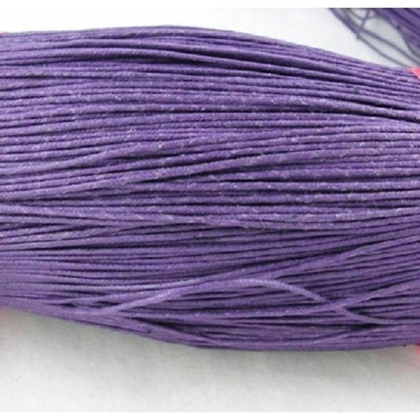 Lot de 10 m de fil coton ciré 1 mm violet indigo - Photo n°1