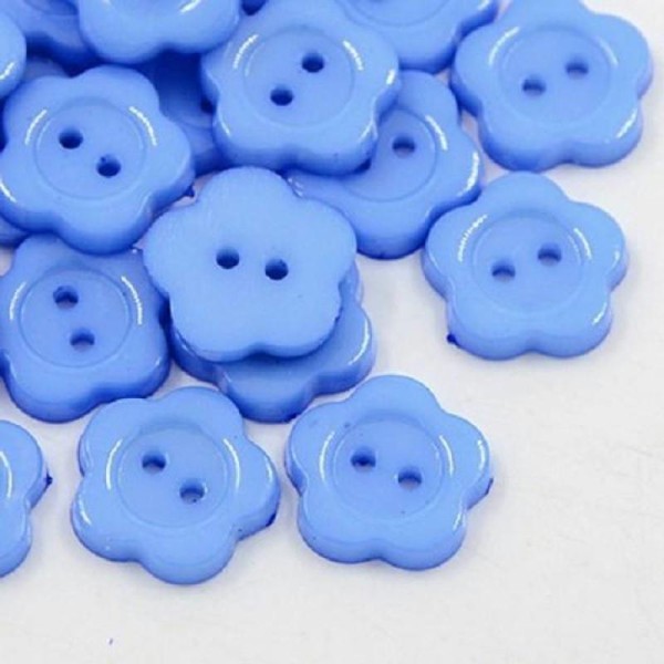 Lot de 10 boutons acryliques fantaisies bleu - Photo n°1