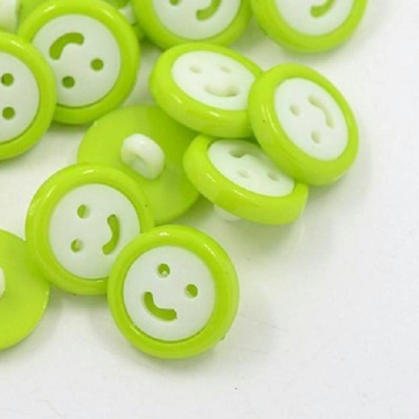 Lot de 10 boutons acryliques fantaisies vert chartreuse - Photo n°1