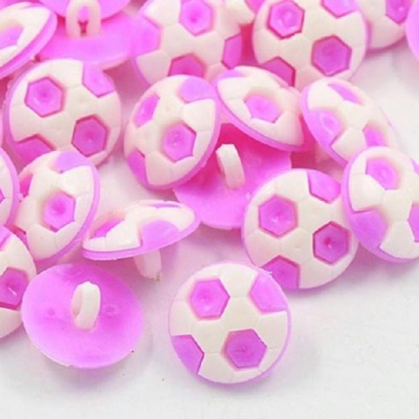 Lot de 10 boutons acryliques fantaisies rose blanc - Photo n°1