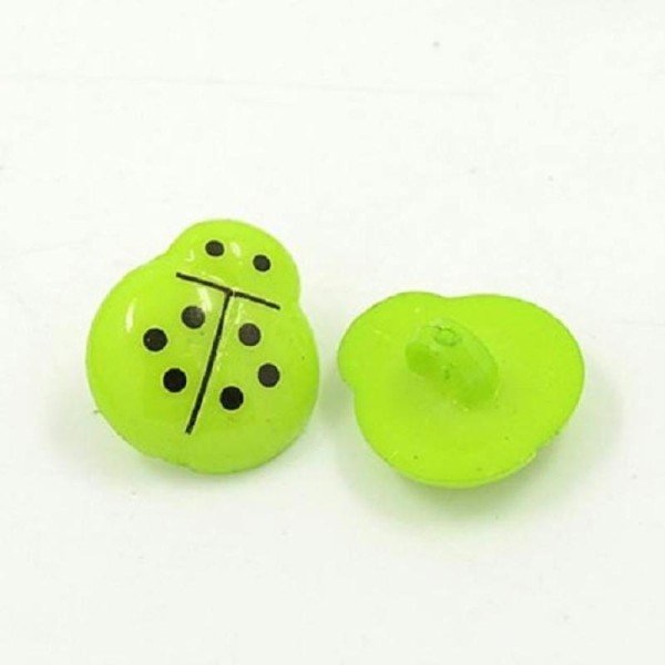 Lot de 10 boutons acryliques fantaisies vert noir - Photo n°1