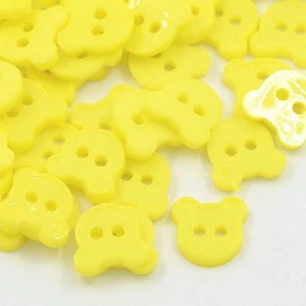 Lot de 10 boutons acryliques fantaisies jaune - Photo n°1