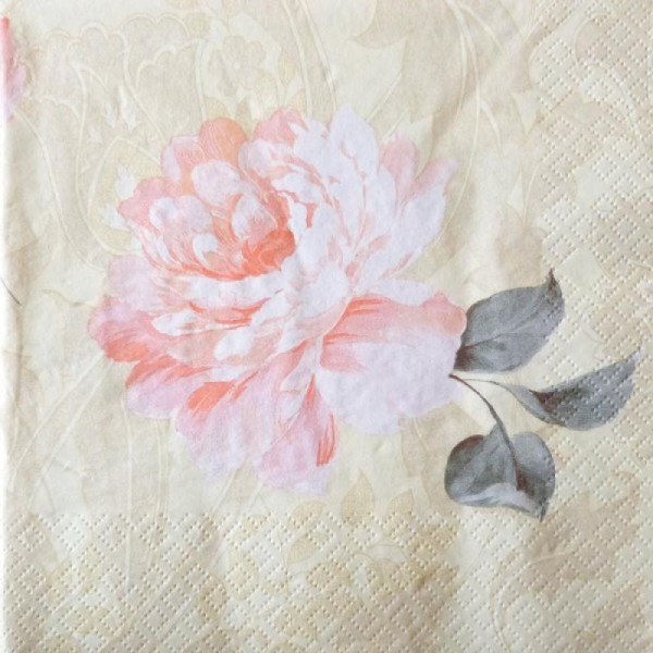4 serviettes en papier découpage collage 33 cm ROSE ANCIENNE - Photo n°1