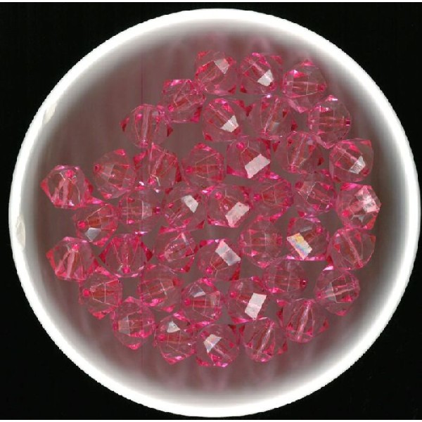 40 Diamants cristallins roses 15 mm - Photo n°1