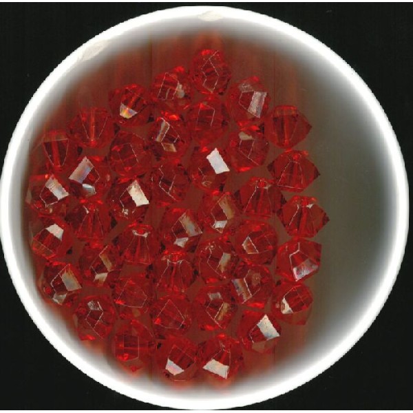 40 Diamants cristallins rouges 15 mm - Photo n°1