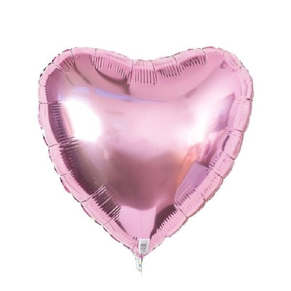 Ballon alu cœur rose 45 cm - Photo n°1