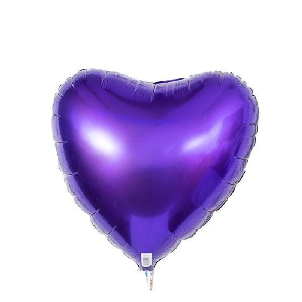 Ballon alu cœur violet 45 cm - Photo n°1