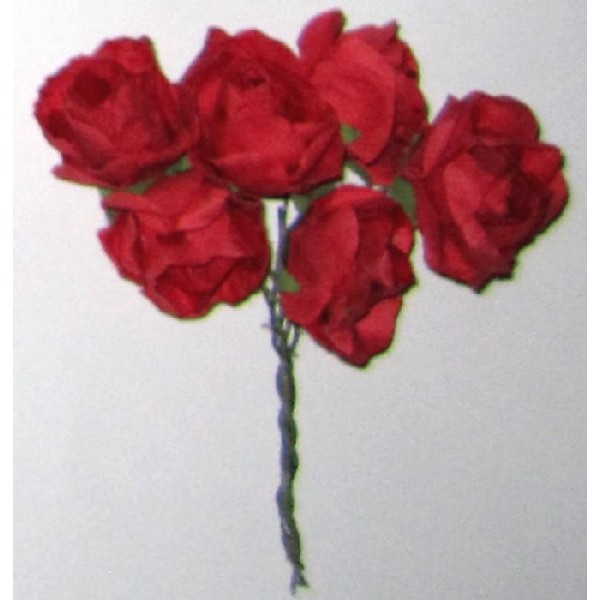 24 Roses rouge déco 8 cm - Photo n°1