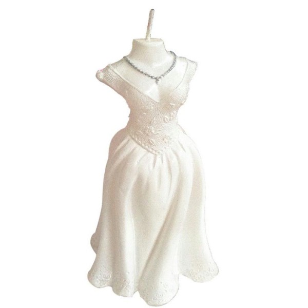 1 Bougie robe blanche - 12 x 6 cm - Photo n°2