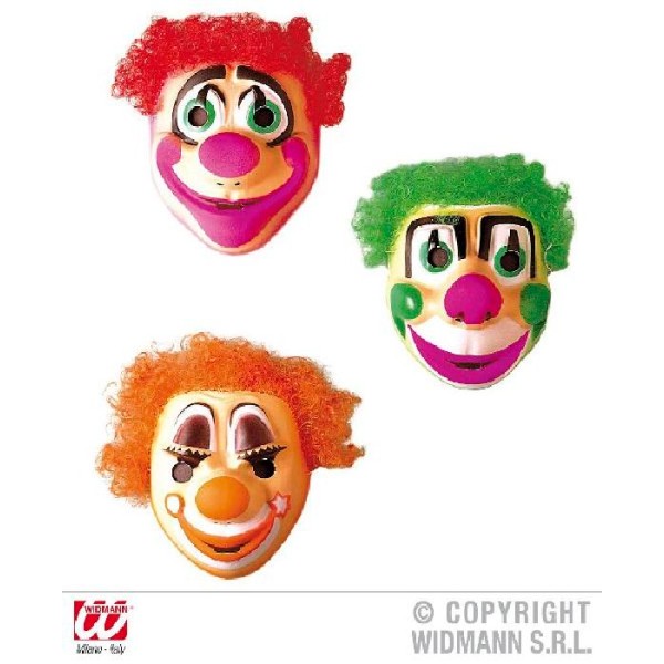 1 Masque clown avec cheveux assorti - Photo n°1