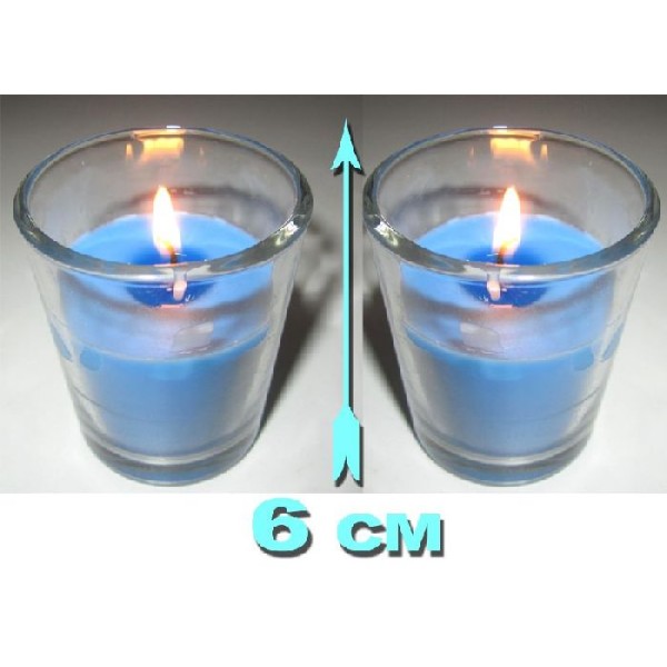 12 Bougies en verre parfumées bleues 6 x 4 cm - Photo n°1
