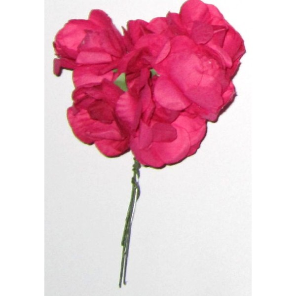 24 Roses fuchsia déco 8 cm - Photo n°1
