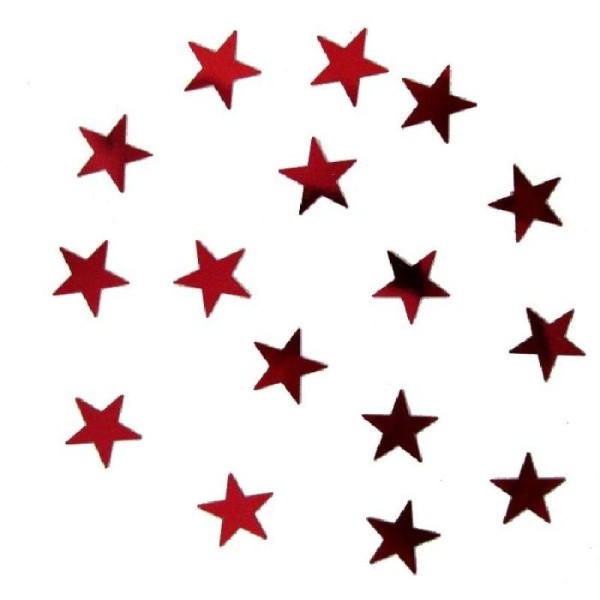 30 gr Confettis métal étoiles rouges 1.5 cm - Photo n°1