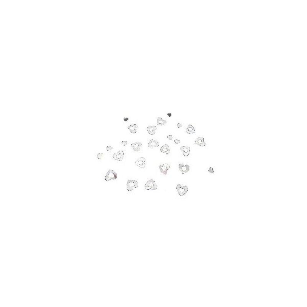 30 gr Confettis métal rigide coeurs argents 1.5 cm - Photo n°1