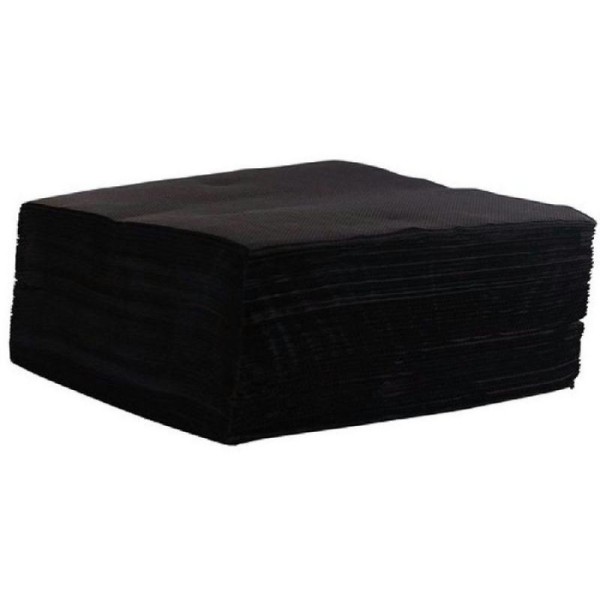 40 Serviettes noires 2 plis en ouate de cellulose - 38 x 38 cm - Photo n°1