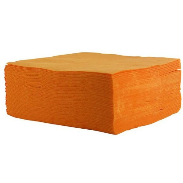 40 serviettes Oranges 2 plis ouate de cellulose - 38 x 38 cm - Photo n°1