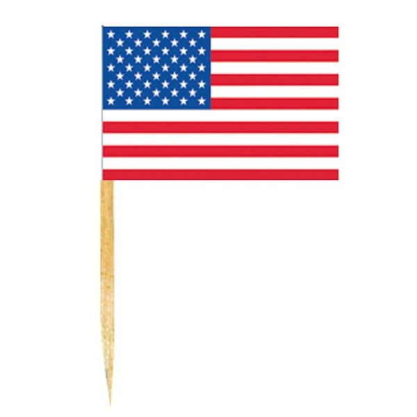 50 piques cocktails mini drapeau USA - 3.5 x 2.5 cm - Photo n°1