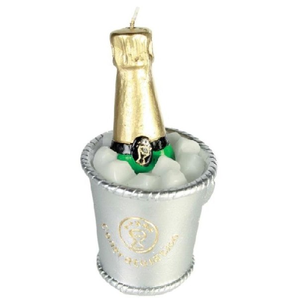 Bougie bouteille de champagne avec seau 6 x 11 cm - Photo n°1